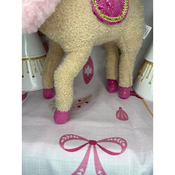 Plush Pink Reindeer Greeter/Shelf Sitter - Picture 5 of 6
